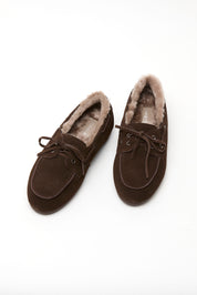GIANNI FUR suede topsiders _ brown