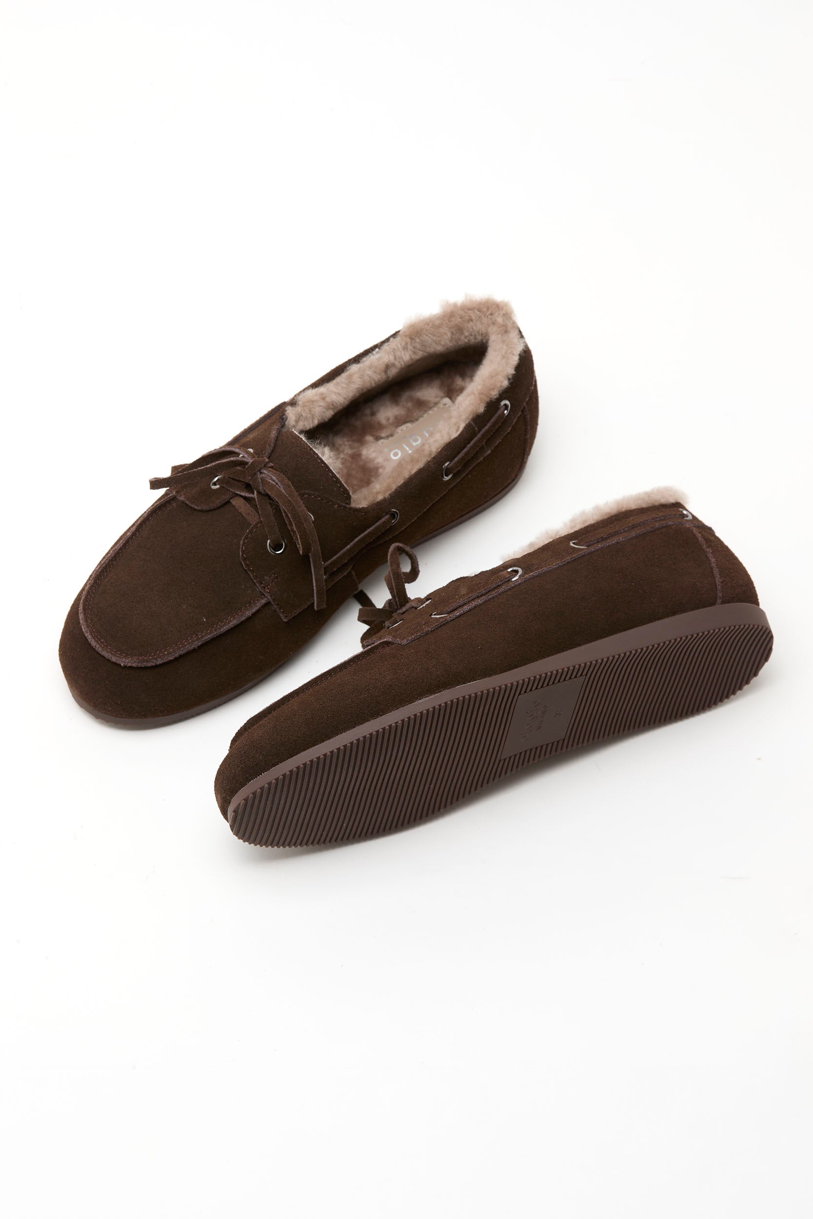 GIANNI FUR suede topsiders _ brown