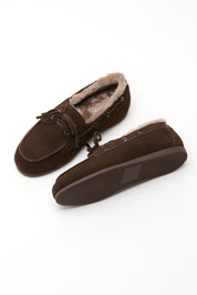 GIANNI FUR suede topsiders _ brown
