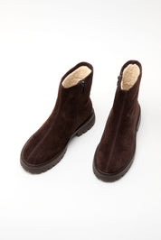 NELLY FUR suede bootie _ brown