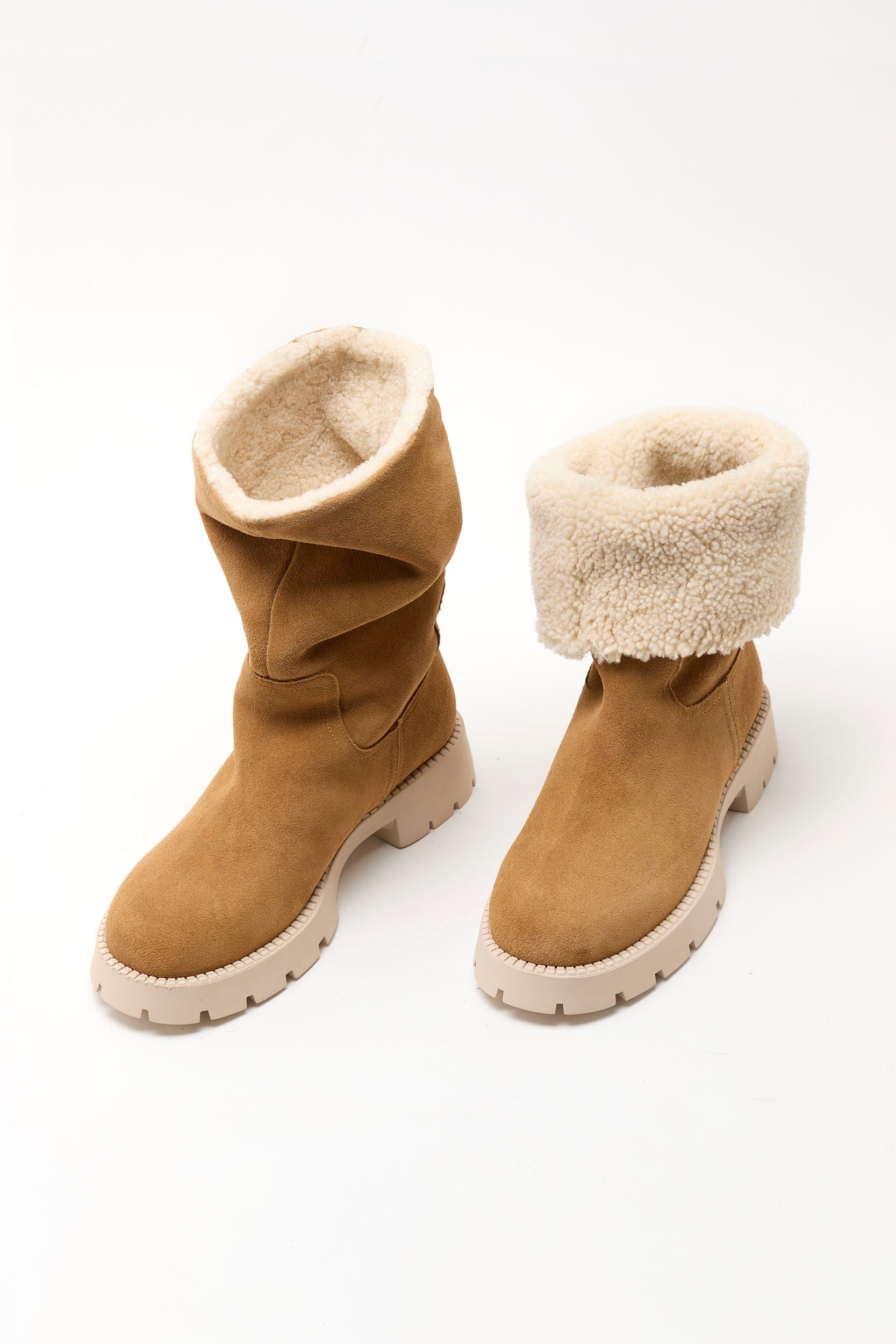 NEVE suede boots _ camel