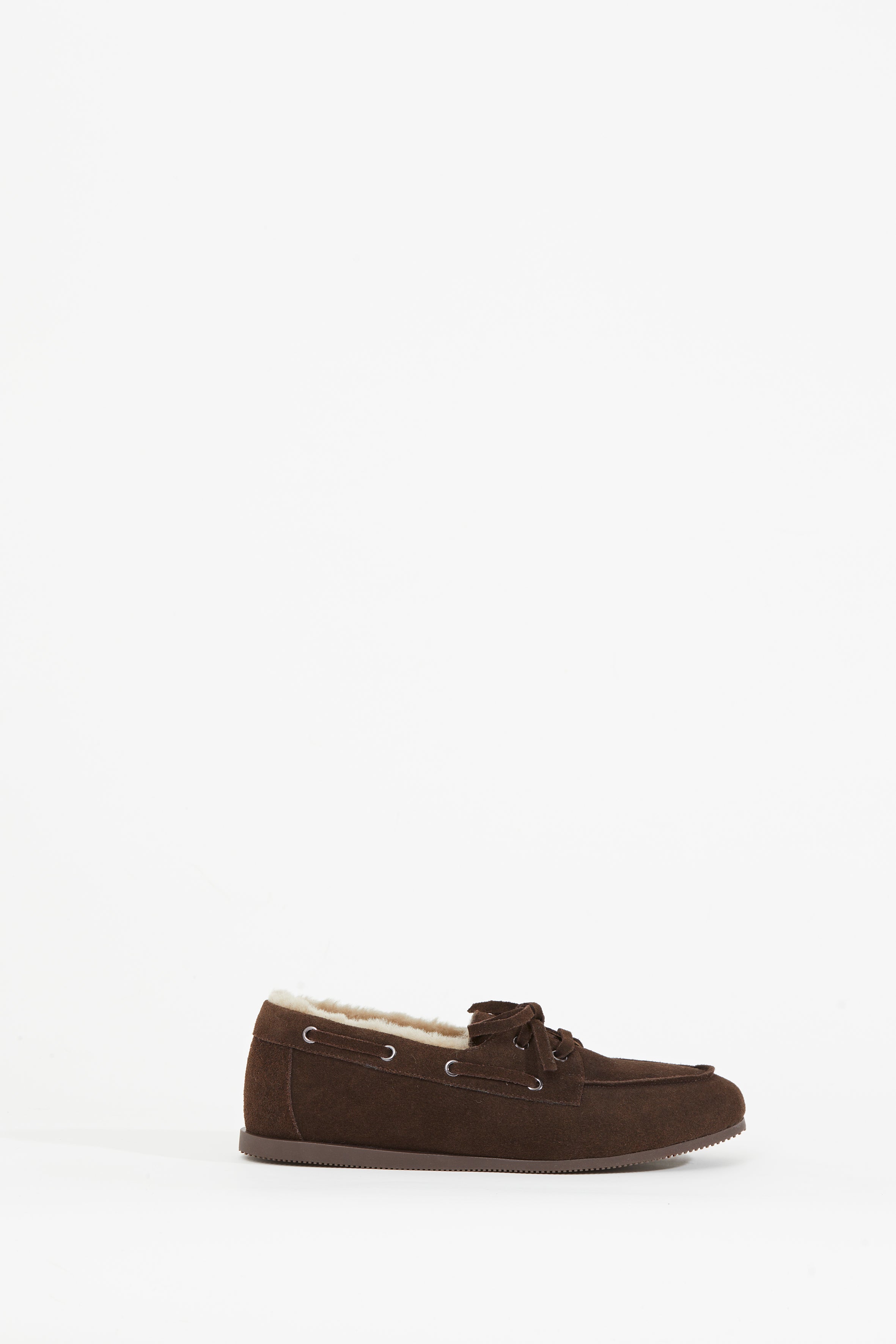 GIANNI FUR suede topsiders _ brown