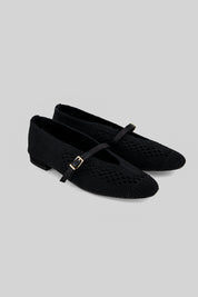 Leda "nude" woven ballet flats