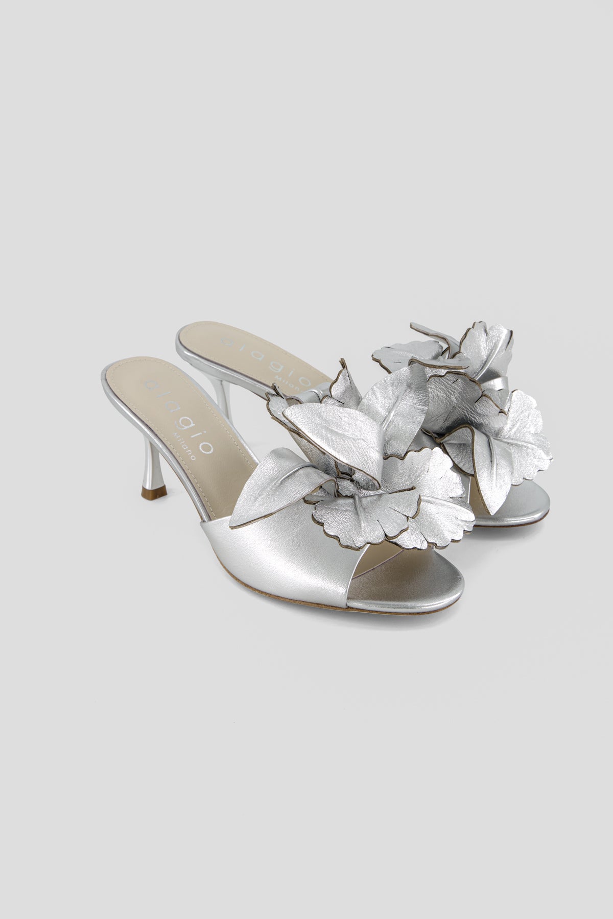 Lola metallic leather mules