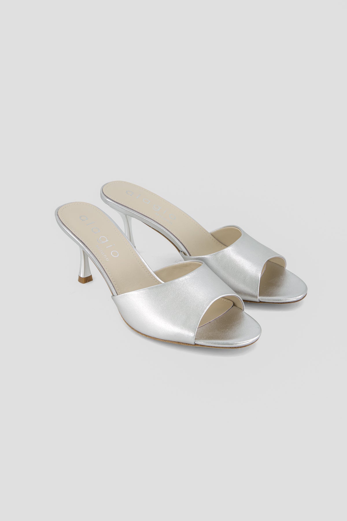Lola metallic leather mules