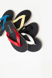 Aqua leather flip-flop