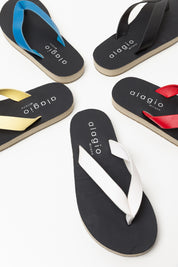Aqua leather flip-flop