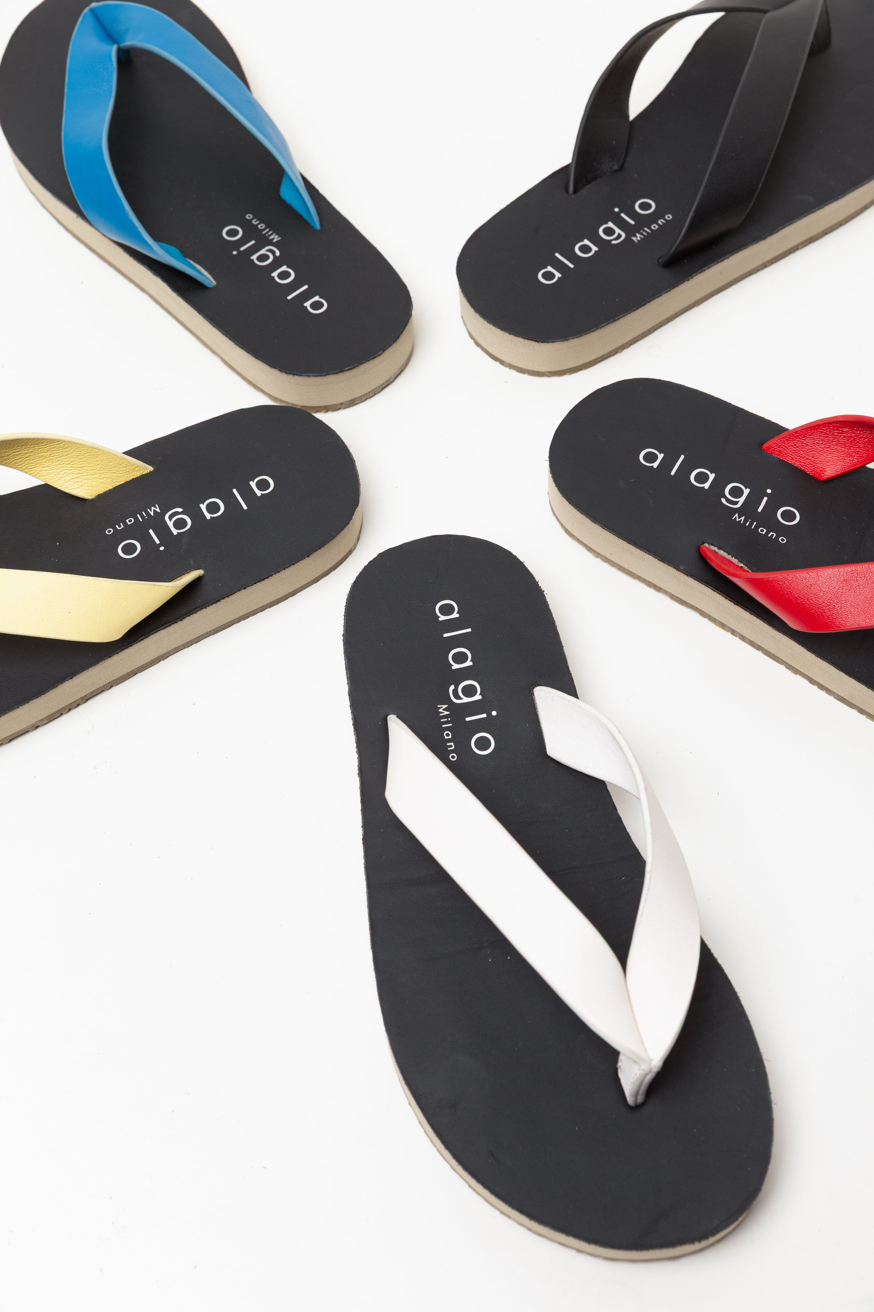 Aqua leather flip-flop
