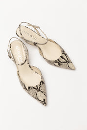 Fia printed leather slingbacks