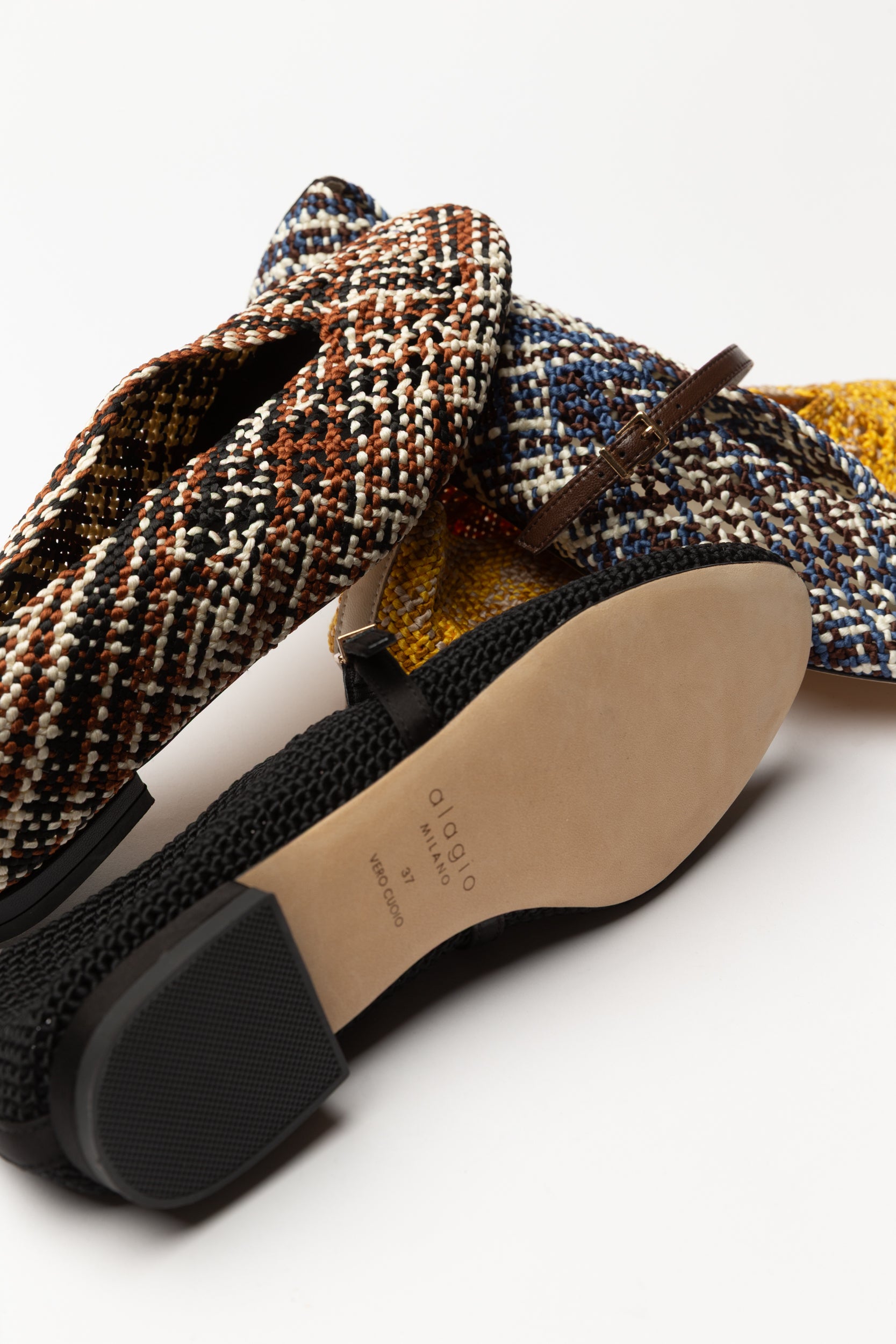 Leda "nude" woven ballet flats