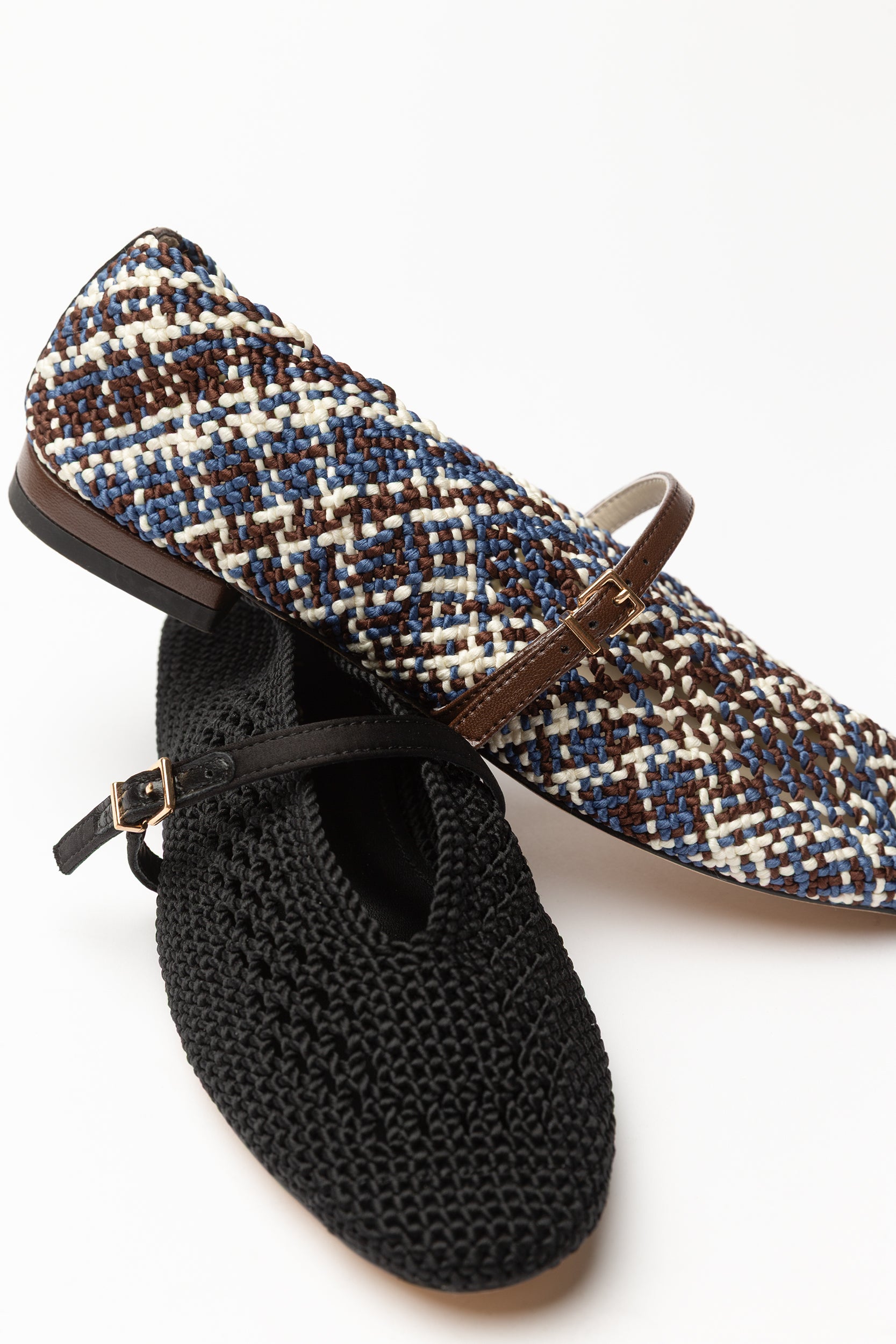 Leda "nude" woven ballet flats