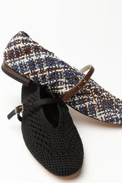 Leda "nude" woven ballet flats