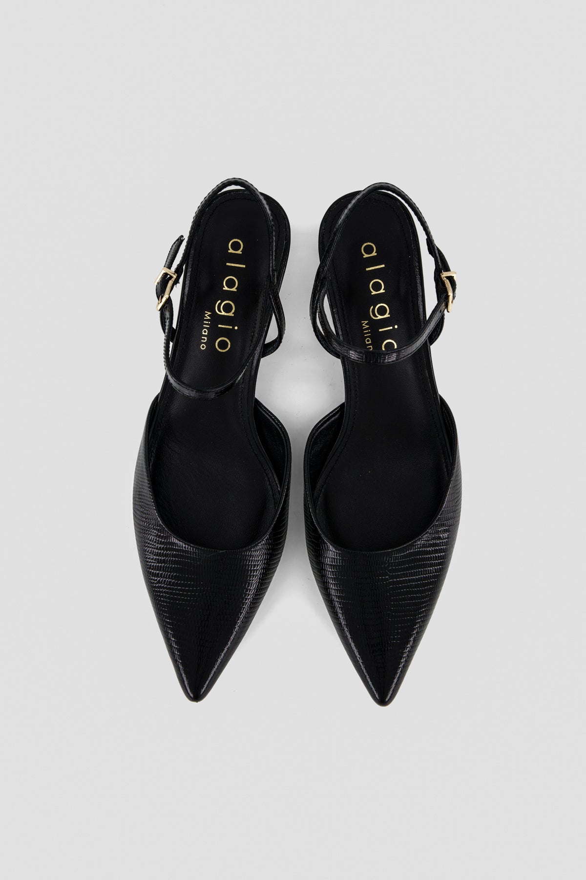 Fia printed leather slingbacks