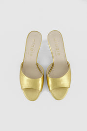 Lola metallic leather mules