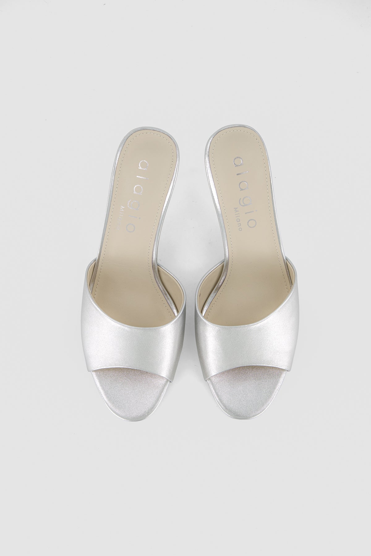 Lola metallic leather mules